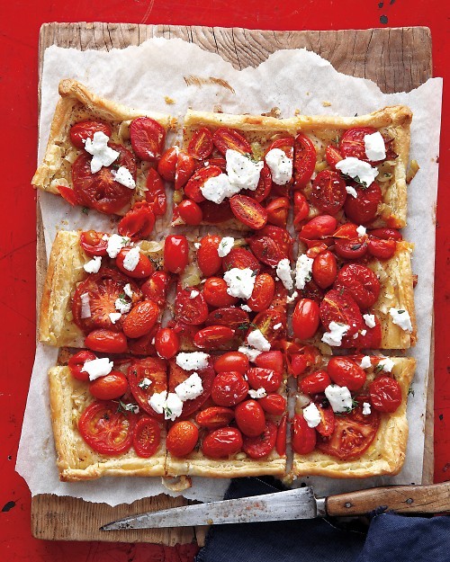 Tomato and goat cheese tart