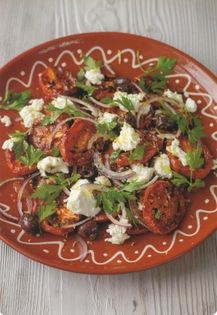 Tomato and goats' cheese salad
