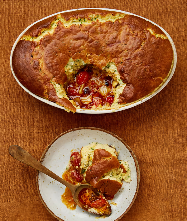 Tomato and Gruyere souffle