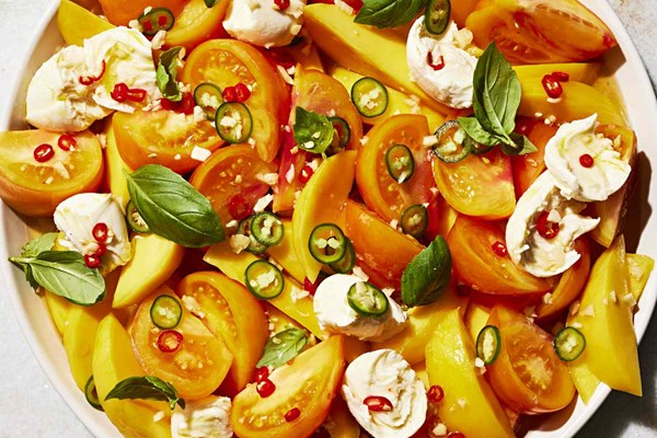 Tomato and mango salad with nuoc cham vinaigrette [Kari Young]