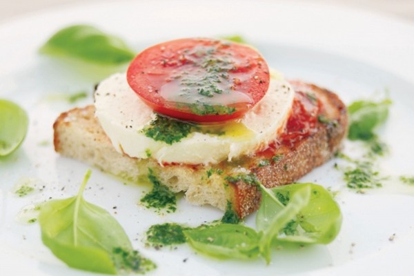Tomato and mozzarella bruschetta