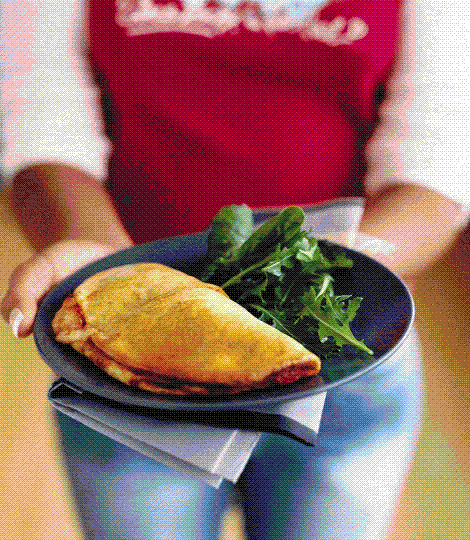 Tomato and mozzarella calzone