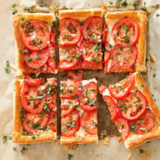 Tomato and mozzarella tart