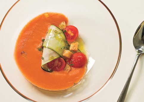 Tomato and pepper gazpacho with sherry