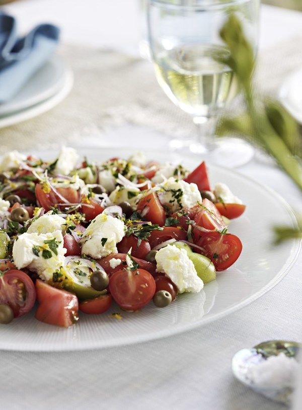 Tomato and ricotta salad with citrus gremolata