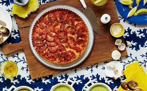 Tomato and roast garlic tart