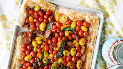 Tomato and sage tart