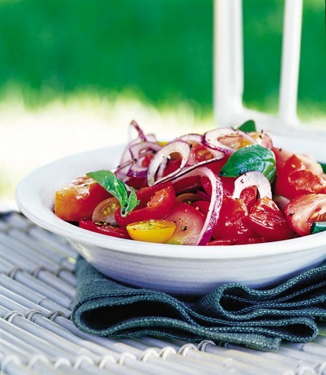 Tomato and sweet pickled pepper salad