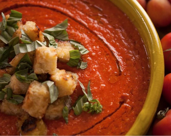 Tomato and watermelon gazpacho