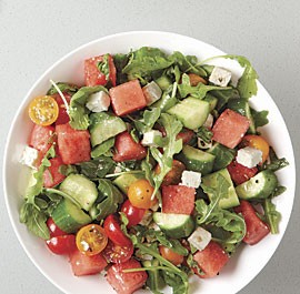 Tomato and watermelon salad with feta