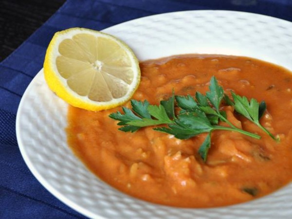 Tomato avgolemono soup