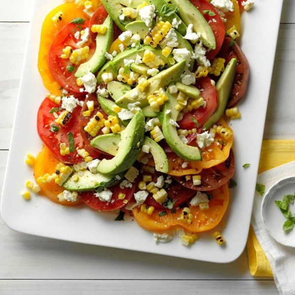Tomato, avocado & grilled corn salad