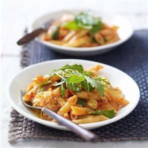 Tomato, basil and mozzarella penne
