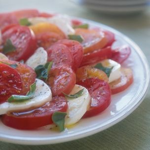 Tomato, basil, and mozzarella salad