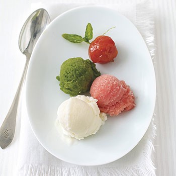 Tomato, basil, and ricotta gelati