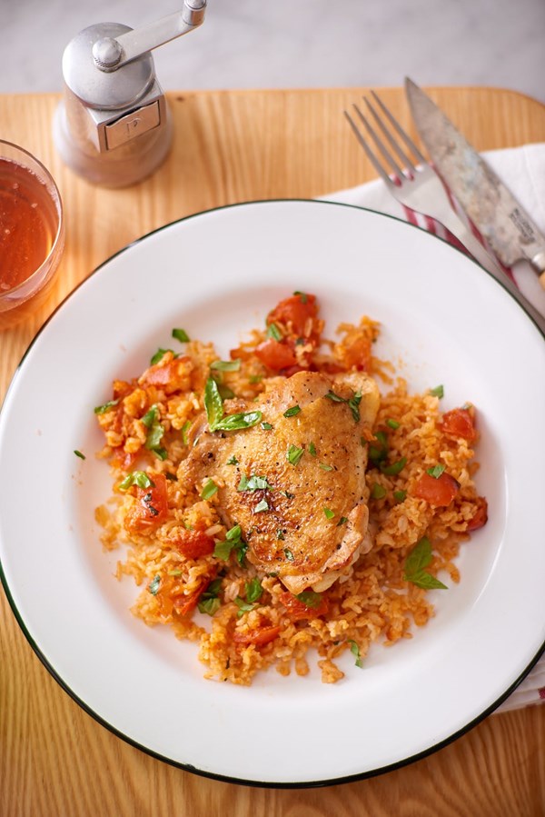 Tomato-basil chicken and rice