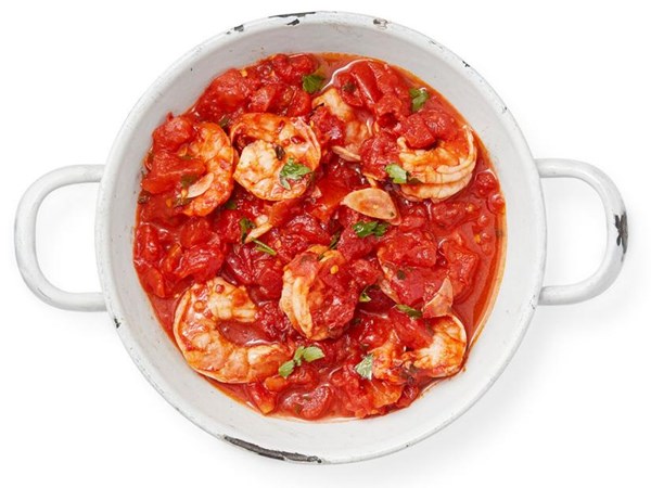 Tomato-braised shrimp