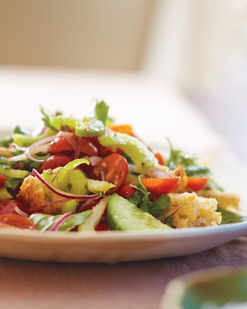 Tomato, celery, and toasted bread salad