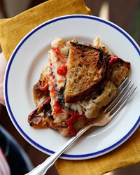 Tomato, chard and Gruyère casserole
