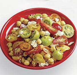 Tomato, chickpea, and feta salad