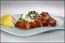 Tomato-chickpea masala with chicken