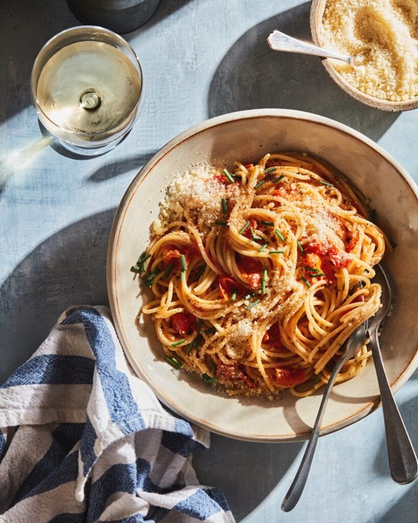 Tomato confit cacio e pepe
