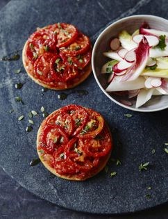 Tomato confit, chilli & lemon thyme tarts