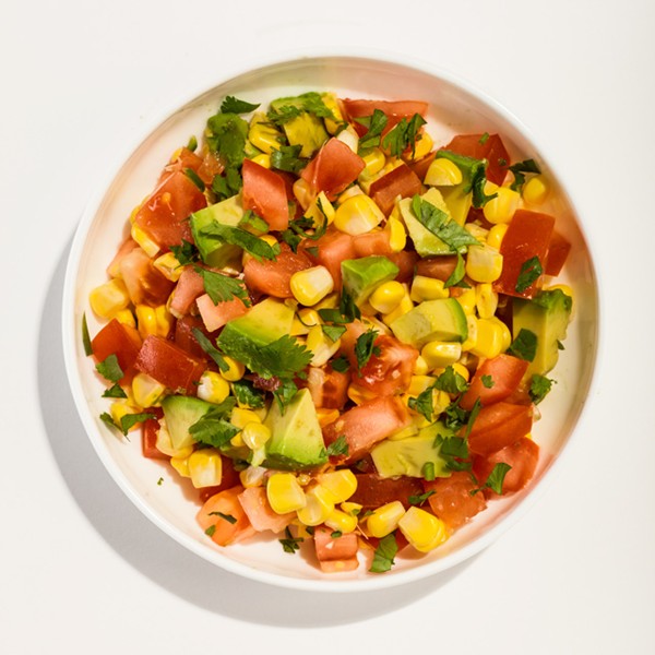 Tomato, corn, and avocado salsa