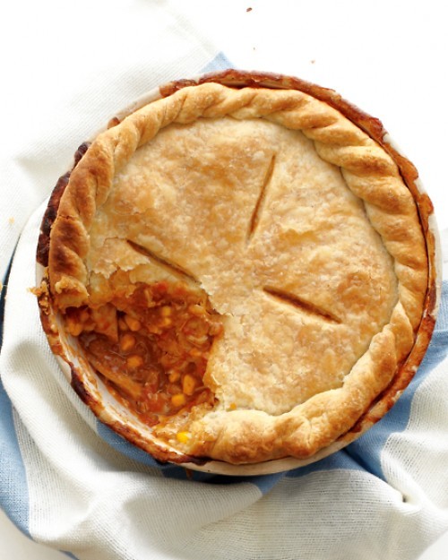 Tomato-corn chicken potpie