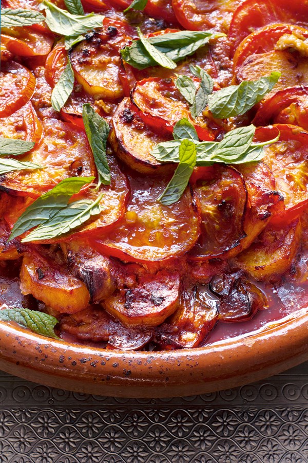 Tomato-crust potatoes
