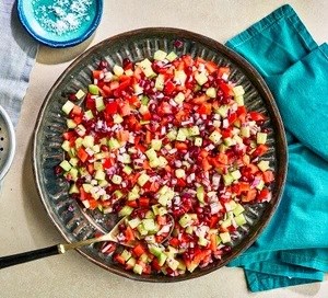 Tomato, cucumber & red onion salad (Salad Shirazi)