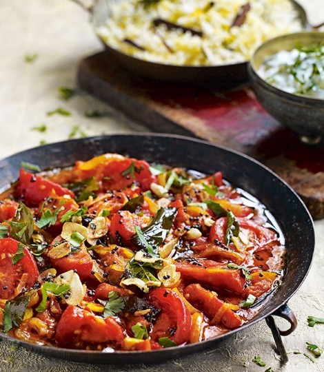 Tomato curry with black mustard seeds