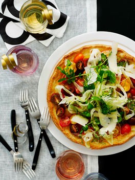 Tomato, fennel and Parmesan tart