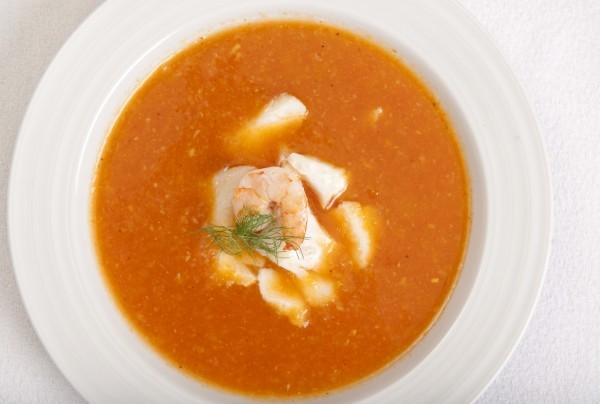 Tomato, fennel and seafood soup 