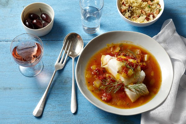 Tomato-fennel poached fish