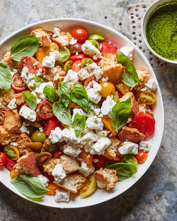 Tomato feta panzanella