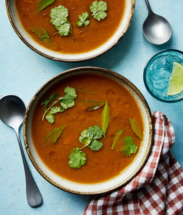 Tomato garlic broth (Rasam)