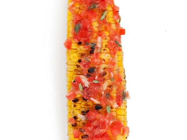 Tomato-garlic corn