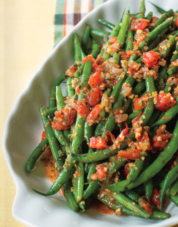 Tomato-ginger green beans