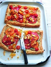 Tomato, goat's cheese and ricotta tart