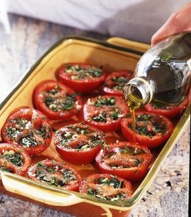 Tomato gratin with bacon