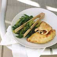 Tomato, mozzarella and basil calzone