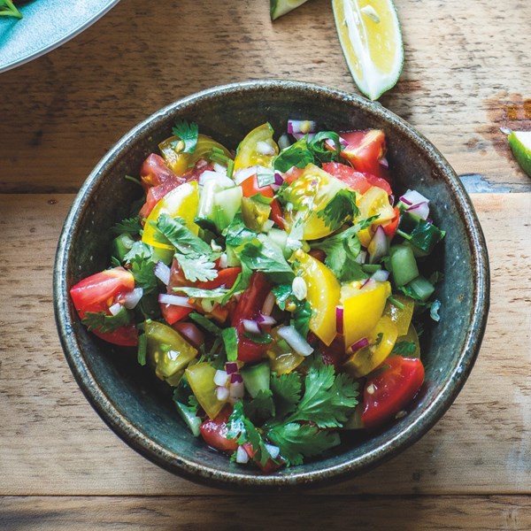 Tomato, onion, coriander and jalapeno salsa (Pico de gallo) 