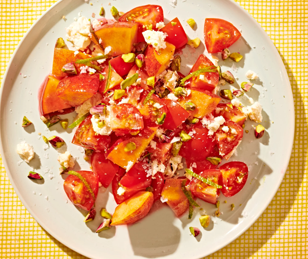 Tomato, peach & feta salad