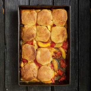 Tomato-peach cobbler