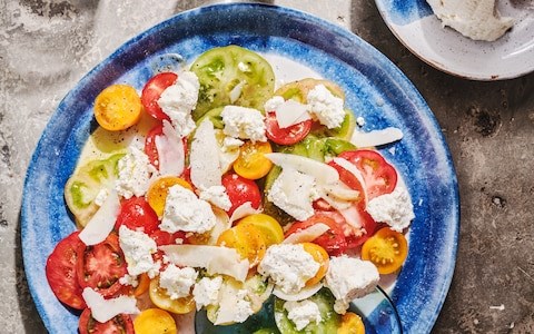 Tomato, ricotta and Parmesan salad