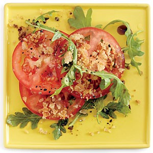 Tomato salad with Caesar breadcrumbs