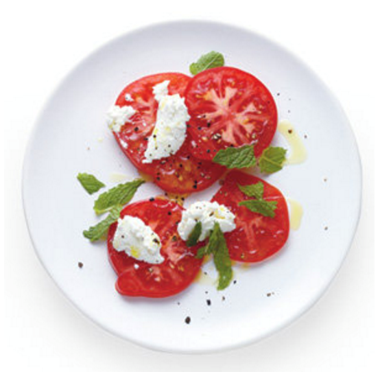 Tomato salad with ricotta and mint