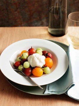 Tomato salad with shiso and cucumber