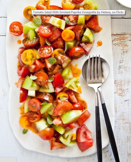 Tomato salad with smoked paprika vinaigrette
